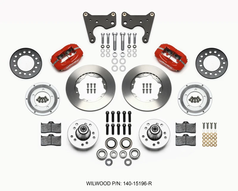 wilwood_140-15196-R-6795735389527 Wilwood Forged Dynalite Front Kit 11.00in Red 65-72 CDP C Body -Drum