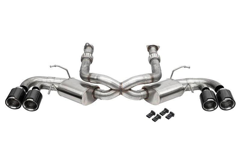 CORSA Performance 20-25 Corvette C8 3in. Cat-Back 4.5in. Tips - Poliertes Carbonfasertips