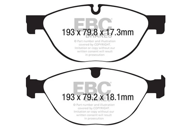 EBC 13+ Jaguar F-Type (Cast Iron Only) 3.0 Supercharged (380) Perf Pkg Yellowstuff Front Brake Pads