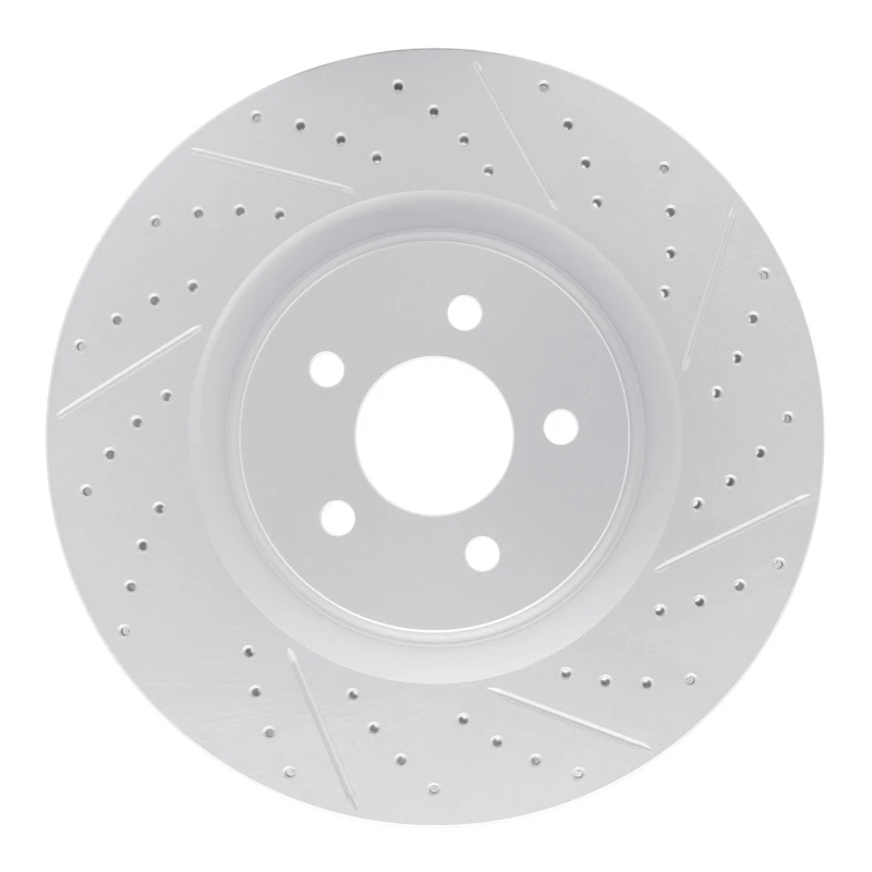 DFC 07-14 Ford Mustang Front Right Drilled & Slotted Geoperformance Rotor
