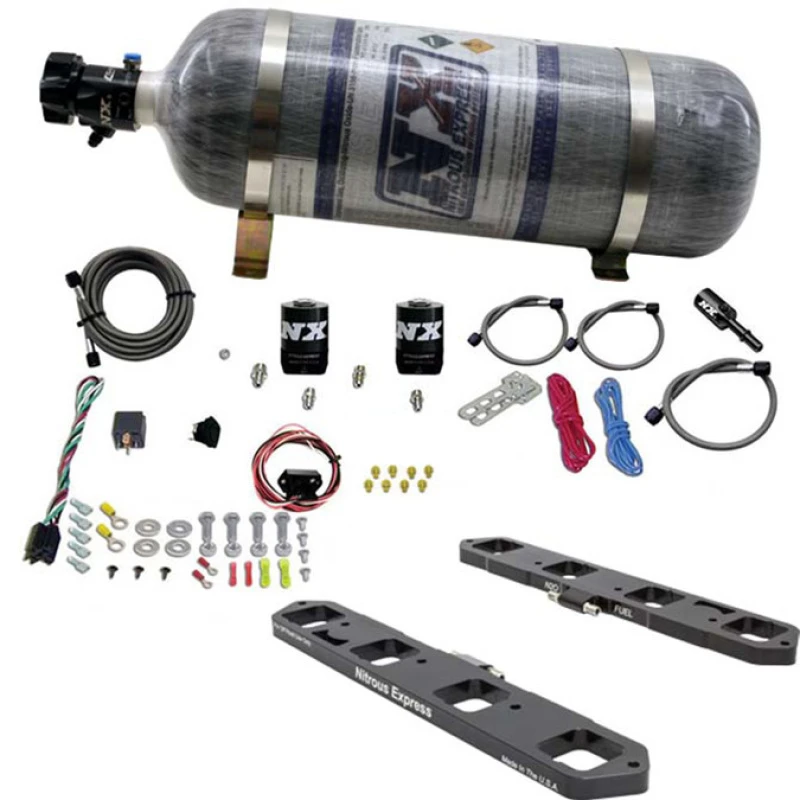 nitrous-express_20958-12-679684679a725 Nitrous Express Chrysler/Dodge 5,7L/6,1/L6,4L Hemi Direkt-Port-Platten-System mit 12lb-Flasche