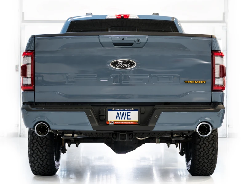 AWE Tuning 2021+ Ford F150 Tremor w/ Bumper Cutouts 0FG Non-Resonated Catback w/ Chrome Silver Tips