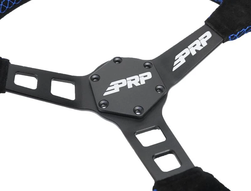PRP Deep Dish Suede Steering Wheel - Blue