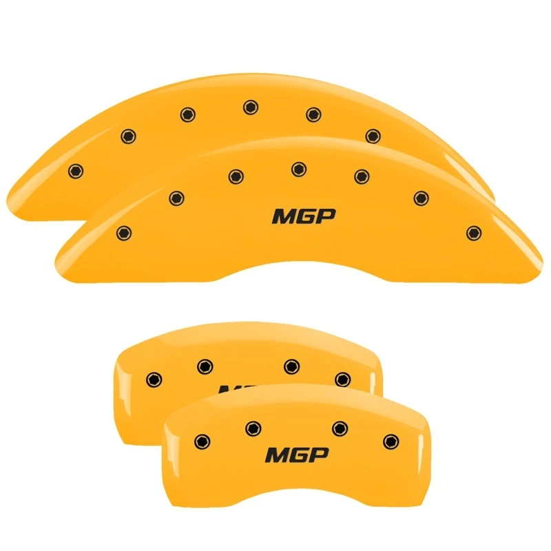 MGP 4 Bremse Caliper-Abdeckungen Gravur Vorne & Hinten MGP Gelb Finish Schwarz ch