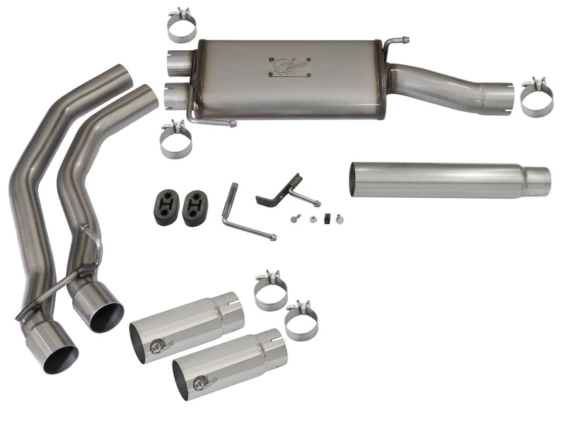 aFe Rebel Auspuff-System Cat-Back SS Ford F-150 04-08 V8 4.6/5.4L mit polierten Endrohren