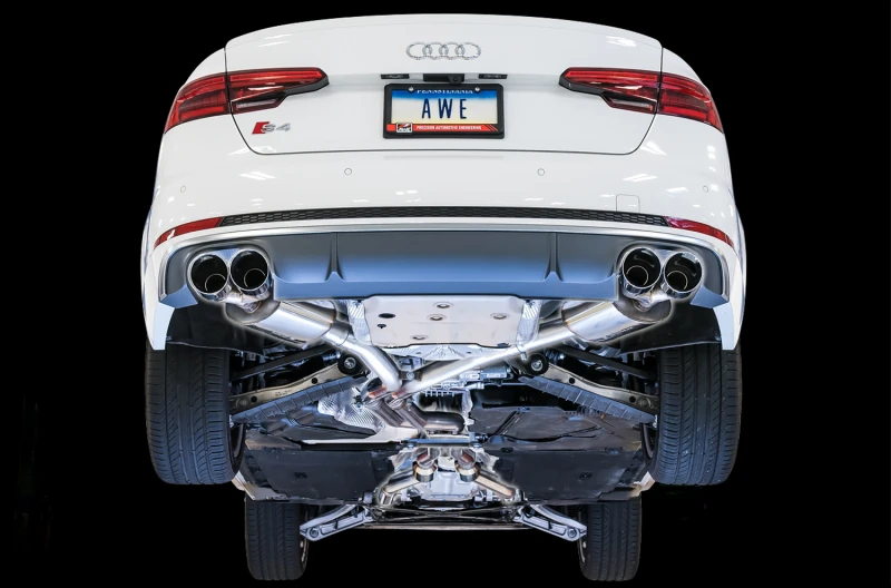 AWE Tuning Audi B9 S4 Touring Edition Auspuff - Nicht-resoniert (Silber 102mm Endrohre)