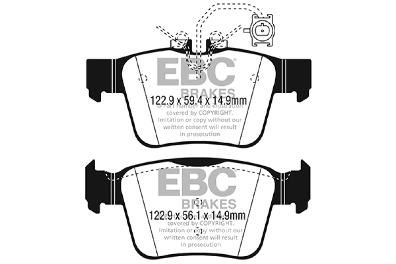 EBC 2017+ Alfa Romeo Giulia 2.0T Redstuff Rear Brake Pads