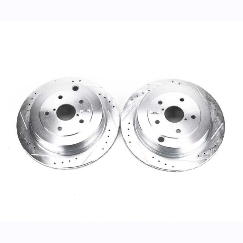 Power Stop Rear Evolution Drilled & Slotted Rotors - Pair for 06-07 Subaru B9 Tribeca