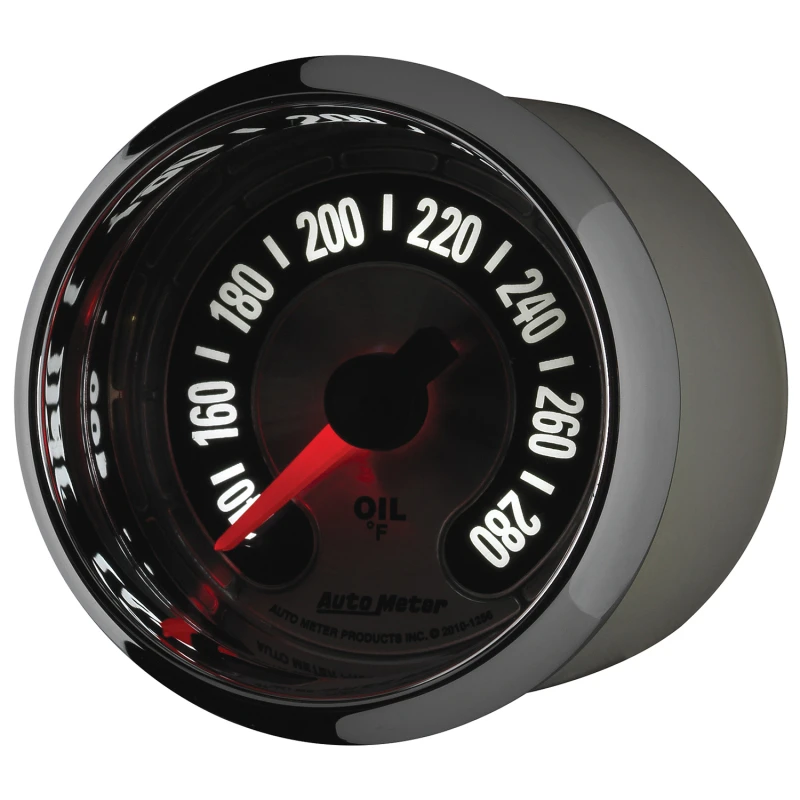 Autometer American Muscle 2-1/16 Zoll Vollständig Elektrisches Digitales Stepper 140-280 Grad F Öltemp Messgerät