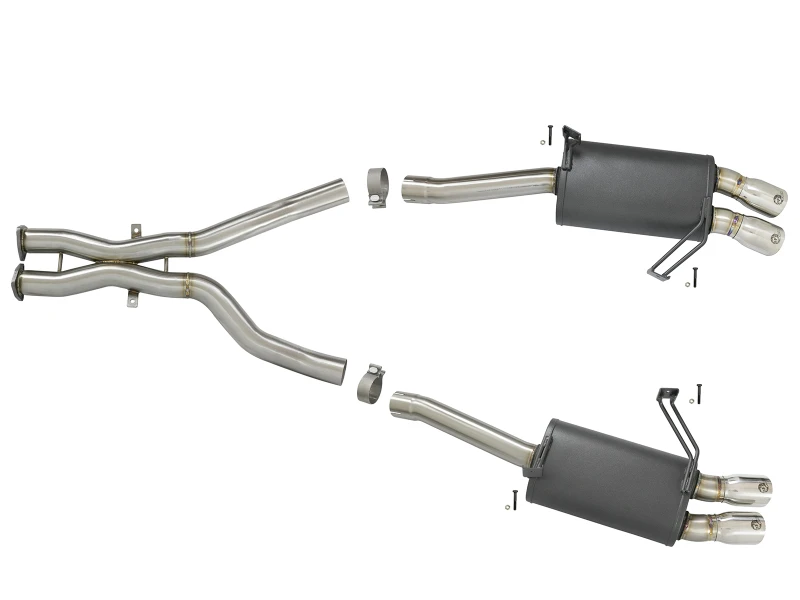 aFe MACH Force-Xp 2-1/2 Zoll 304 SS Kat-Back Auspuffanlage mit polierten Endstücken 05-08 BMW Z4 M Coupe (E86) L6 3.2L
