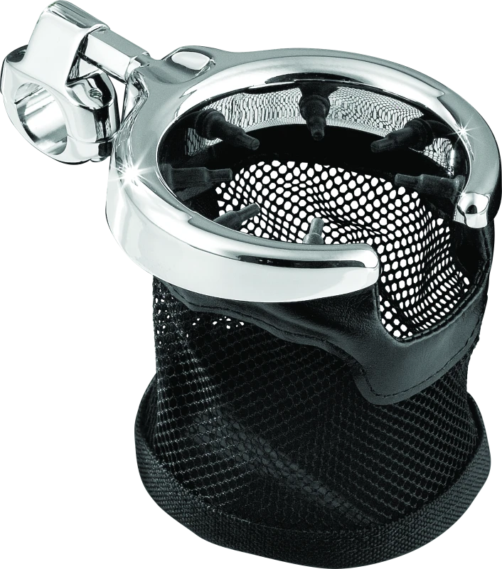 Kuryakyn Mesh Basket Universal Drink Holder 1in Clamp Chrome