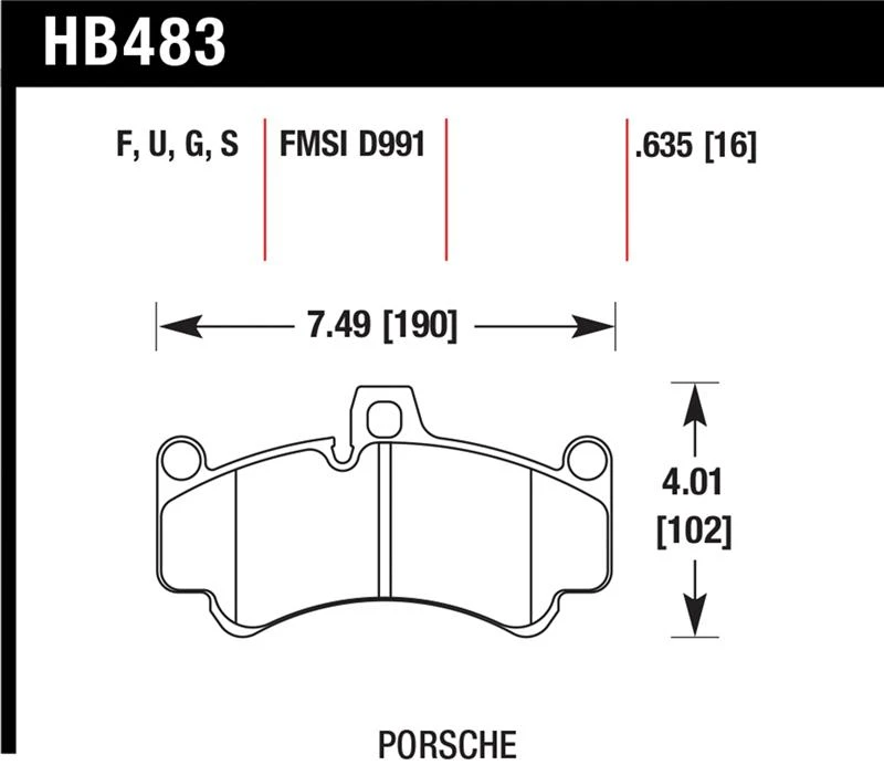 Hawk Porsche 911 Targa 4/Targa 4S/GT2/GT3/GT3 CUP/GT3 RSR/Turbo/Carrera GT Straßen-Bremsbeläge
