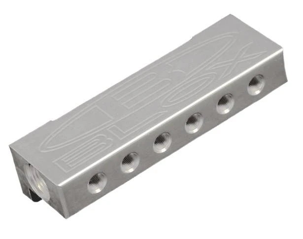 BLOX Racing Billet 6-Port Vacuum Manifold Kit - Silver