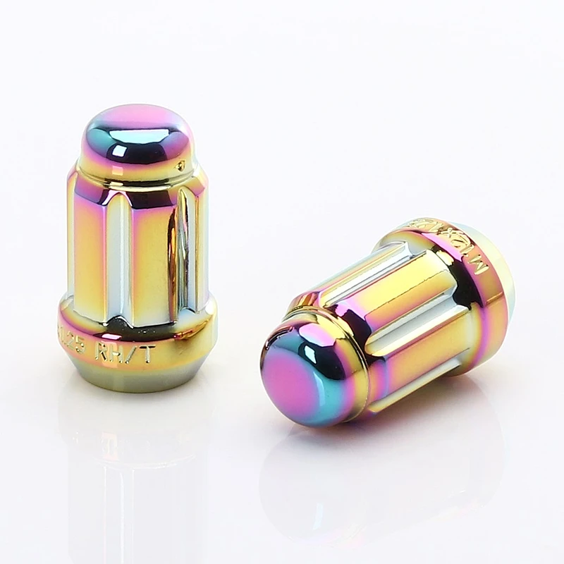 JR Stahl Lug Nuts Radmuttern für Honda, Mitsubishi, Mazda, Toyota (M12x1.5) Neo Chrome kurz