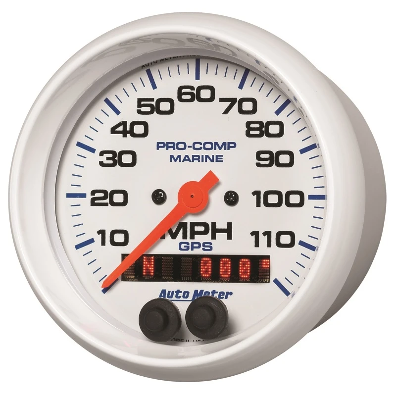 Autometer-Messgerät GPS-Tachometer 3-3/8in 120 MPH Marine-Weißes Zifferblatt