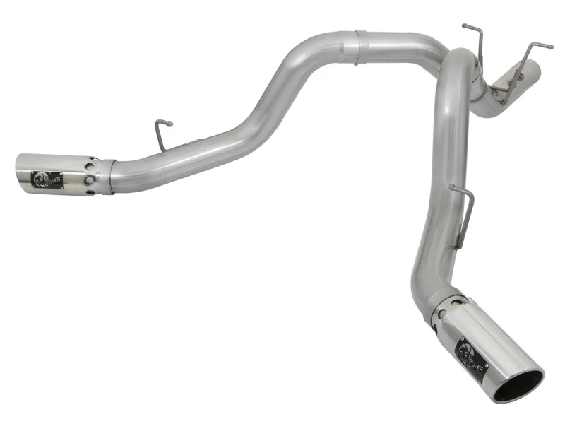 afe_49-04086-P-6792c79cafaa2 aFe ATLAS 4 Zoll DPF-Back Alu-Stahl Auspuffanlage mit Dual-Ausgang polierter Spitze 2017 GM Duramax 6.6L (td)