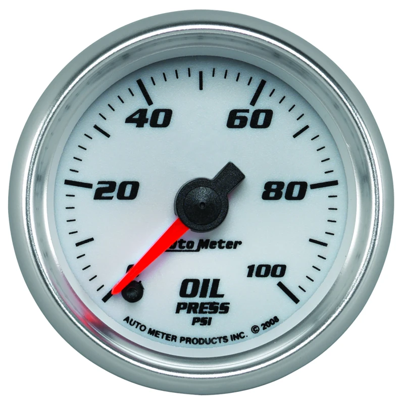 Autometer Pro-Cycle Gauge Oil Pressure 2 1/16in 100psi Digital Stepper Motor White