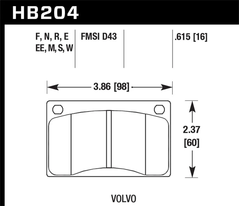Hawk 90-93 Volvo 240 DTC-30 Vordere Rennbeläge