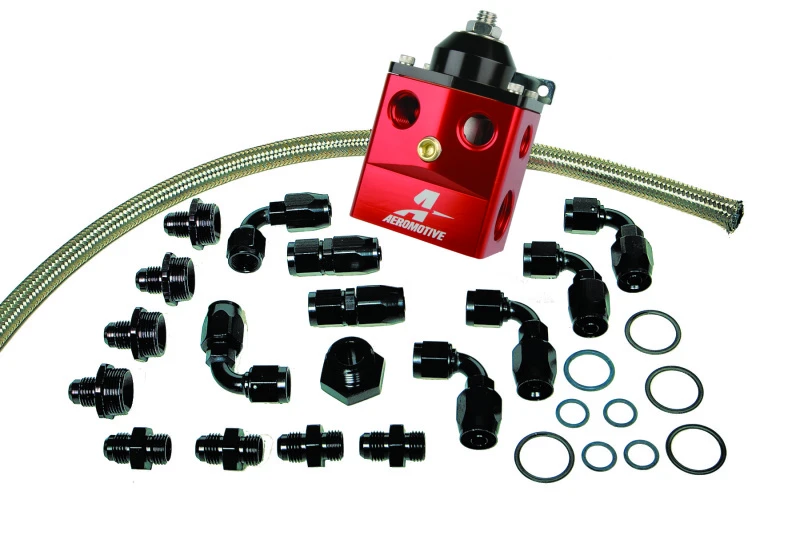 Aeromotive A4 Dual Carburetor Regulator (P/N 13203) Kit (Incl. Reg/Hose/Hose Ends/Fittings)