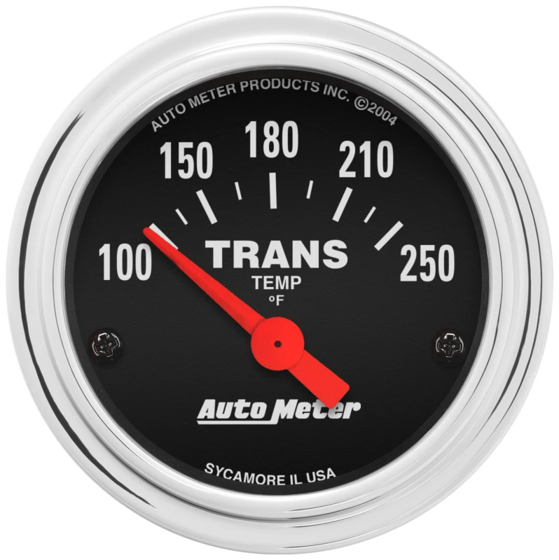 Autometer Traditional Chrome 2-1/16in 100-250 Degree F Electric Transmission Temperature Gague
