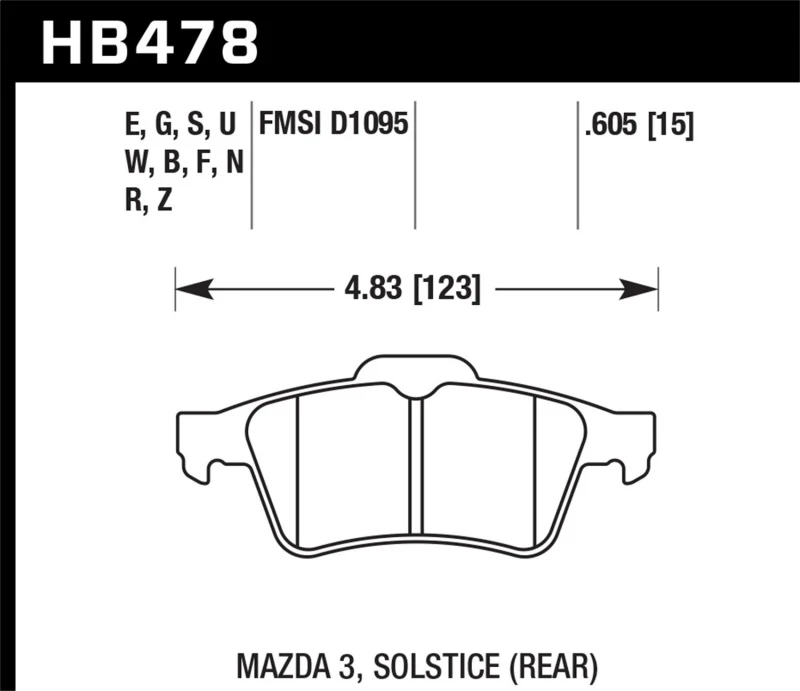 Hawk 2007-2010 Chevrolet Cobalt SS (Mit Brembo-Bremsen) HPS 5.0 Hintere Bremsbeläge