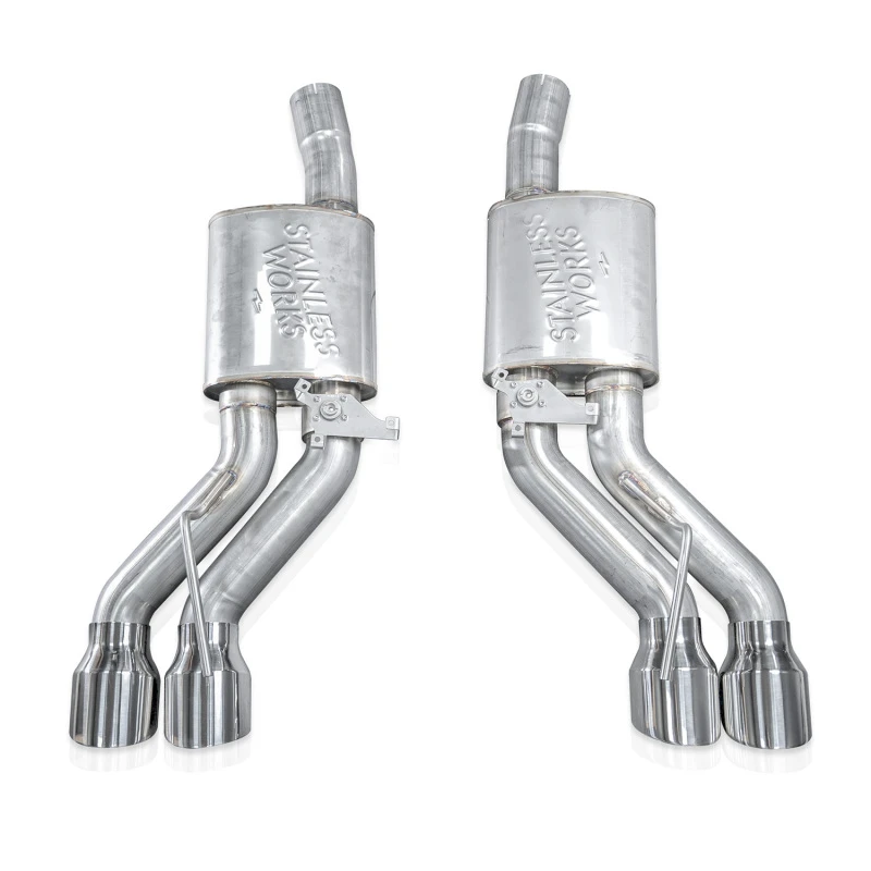 Stainless Works 22-25 Cadillac CT5-V Blackwing Axleback Exhaust - Polished Tips