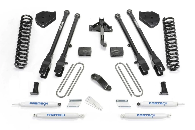 Fabtech 19-20 Ford F450/F550 4WD Diesel 6 Zoll 4Link-System mit Coils und Perf. Shks