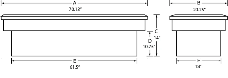 lund_9100LP-6797384817087 Lund 67-99 Chevy CK Ultima Low Profile Single Lid Crossover Werkzeugkiste - Brite