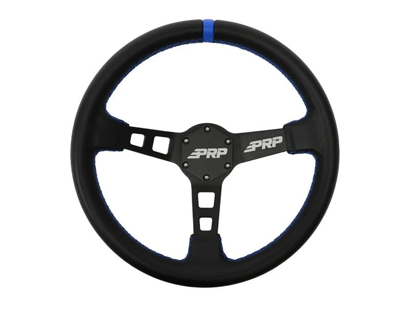 PRP Deep Dish Leather Steering Wheel - Blue