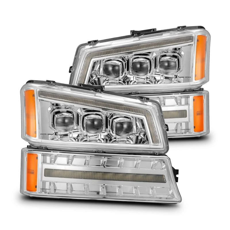 AlphaRex 03-06 Chevy Silverado 1500/2500HD/3500HD/Avalanche Chrom NOVA LED Proj Scheinwerfer