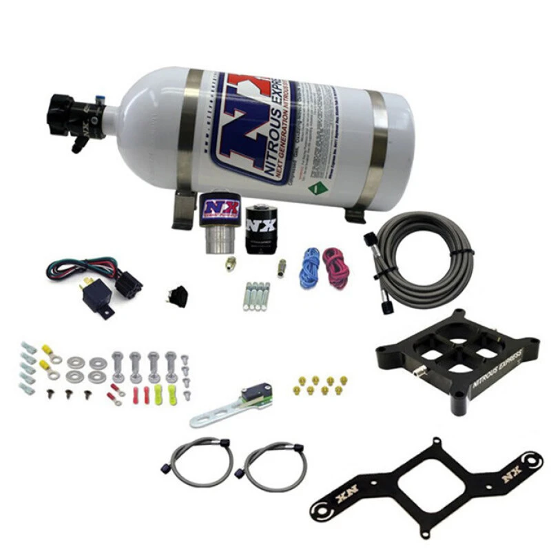 Nitrous Express Single Entry Crossbar RNC .178 4500 Flange Nitrous Kit (250-650HP) w/10lb Bottle