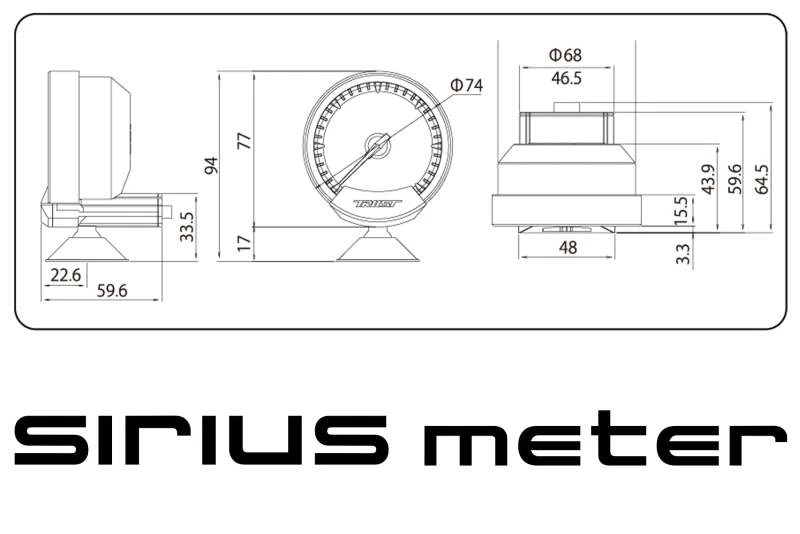 GReddy Sirius Meter - Wassertemperatur 0/120 (°C) 74mm Analog