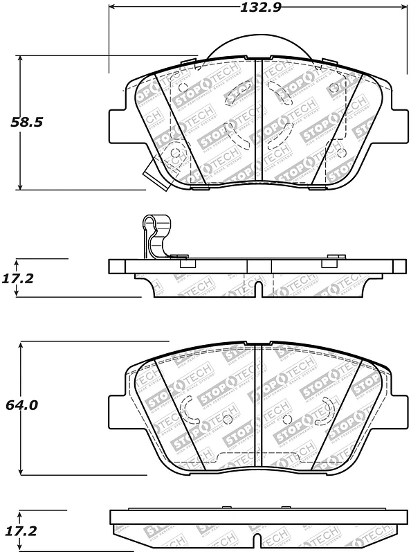 StopTech 09-15 Hyundai Sonata Street Select Front Brake Pads