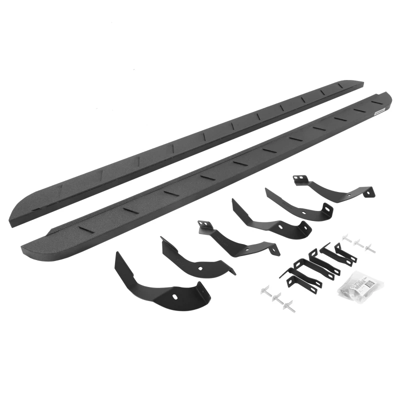 Go Rhino 15-19 GMC Sierra 2500/3500HD CC Dsl RB10 Slim Laufbrett-Kit (mit Halterungen) - Bedliner Ct