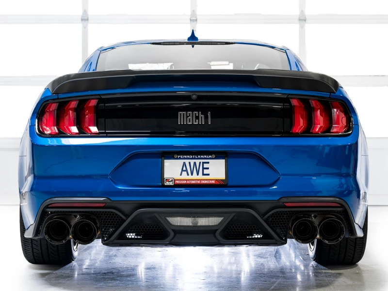 AWE Tuning 21-23 Ford Mustang Mach 1 SwitchPath Cat Back Exhaust w/ Quad Diamond Black Tips