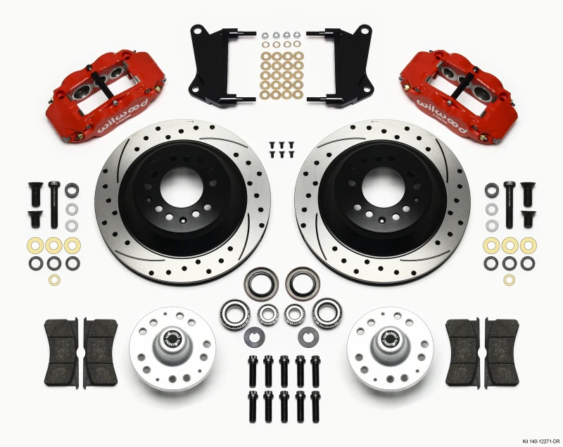 Wilwood Narrow Superlite 6R Vordere Nabe & 1PC Rtr Kit 12,88 Zoll Dril -Rot 67-69 Camaro 64-72 Nova