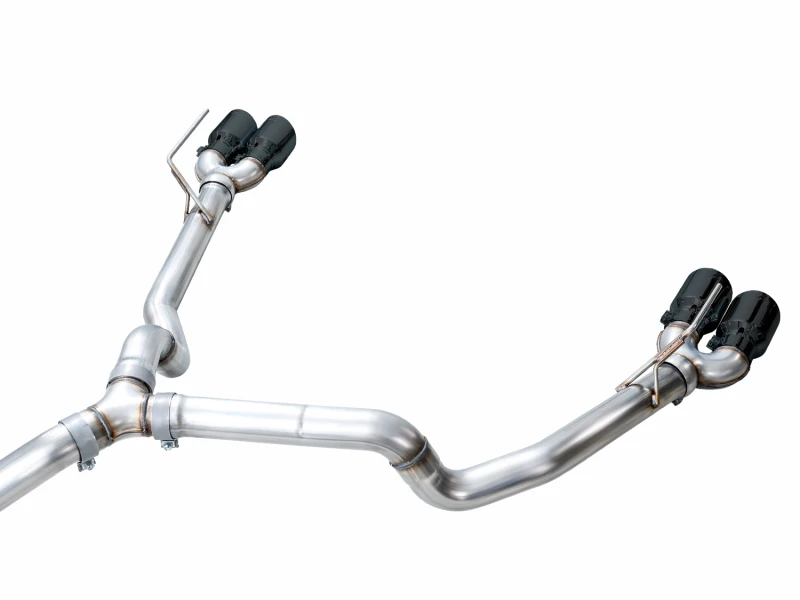 AWE Tuning 2021+ GMC Tahoe/Yukon 5.3L 0FG Split Rear Exit Catback Exhaust - Quad Diamond Blk Tips