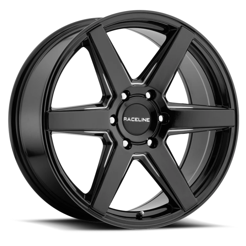 Raceline 156B Surge 16x6.5in / 5x130 BP / 45mm Offset / 84.1mm Bore - Black & Milled Wheel