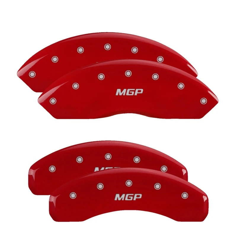 MGP 4 Bremssattel-Abdeckungen Graviert Vorne & Hinten MGP Rot Finish Silber Char 2007 Lincoln Mark LT