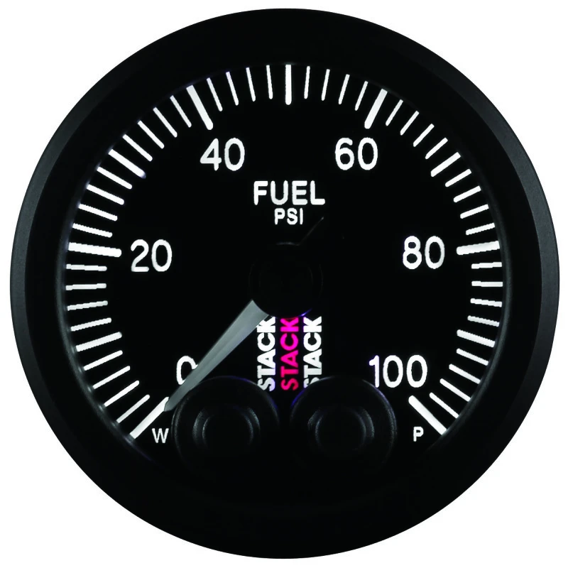Autometer Stack Instruments Pro Control 52mm 0-100 PSI Fuel Pressure Gauge - Black (1/8in NPTF Male)