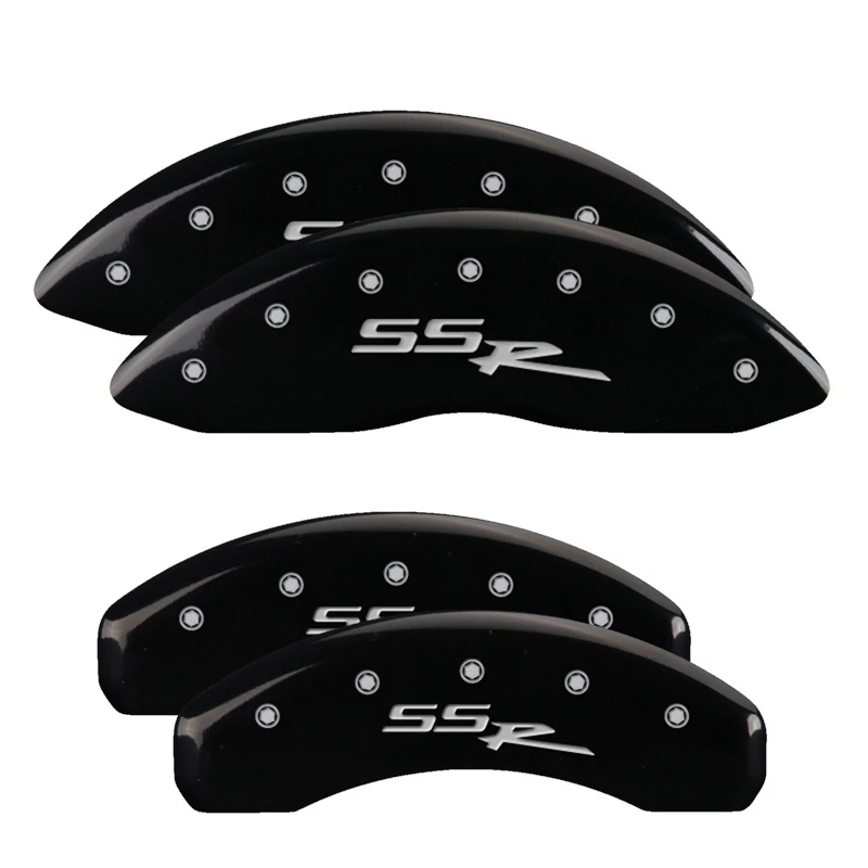 MGP 4 Bremse Caliper Abdeckungen Graviert Vorne & Hinten SSR Schwarz finish silber ch