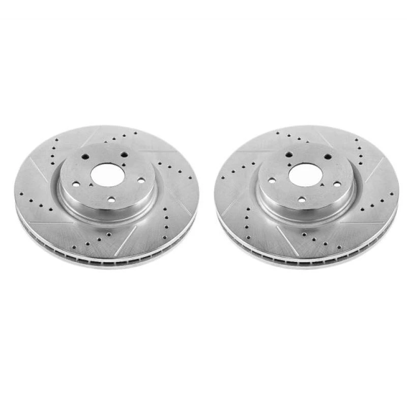 Power Stop Front Evolution Drilled & Slotted Rotors - Pair for 06-07 Subaru B9 Tribeca