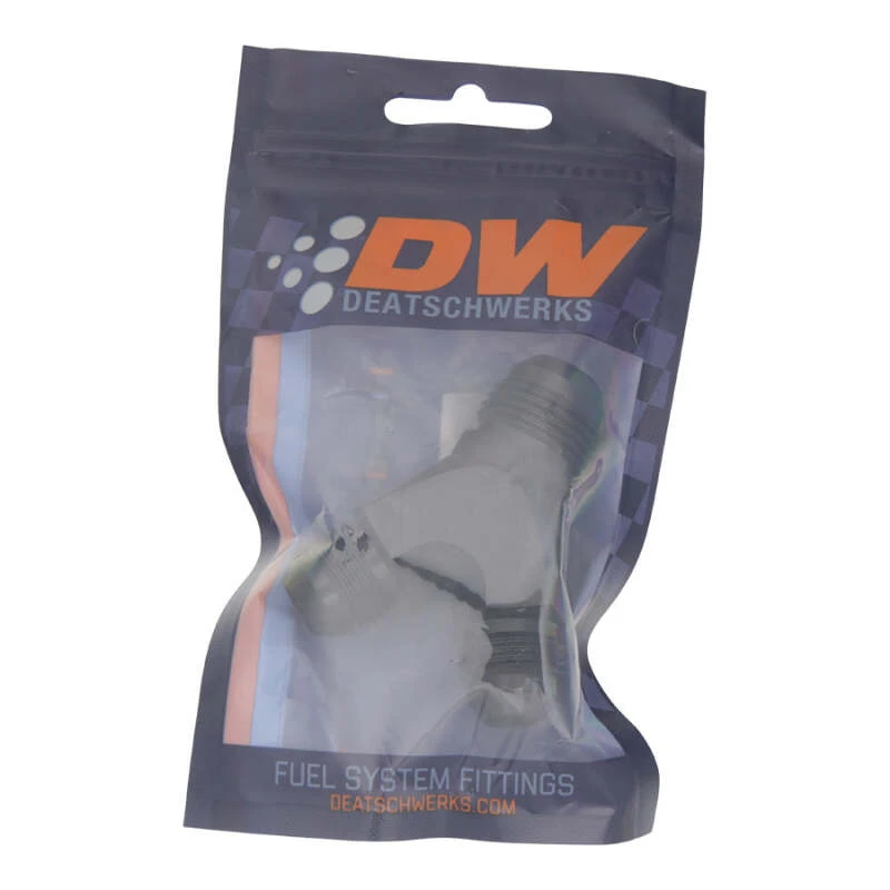 DeatschWerks 8AN-Männlich-Flare zu 8AN-Männlich-Flare zu 10AN-Männlich-Flare Y-Fitting - eloxiertes mattes Schwarz