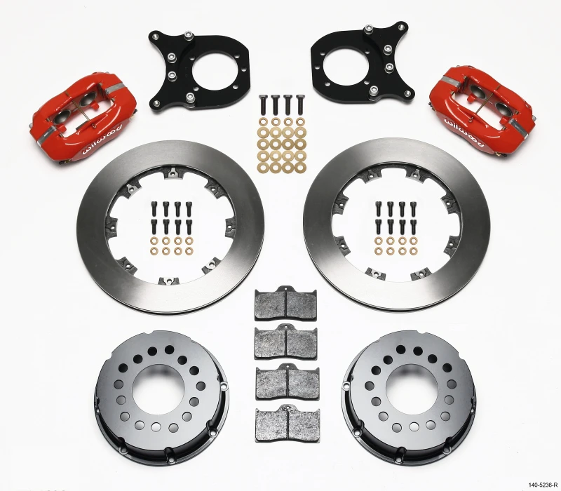Wilwood Forged Dynalite P/S Rear Kit Red Chev 12 Bolt w/Clip Eliminator