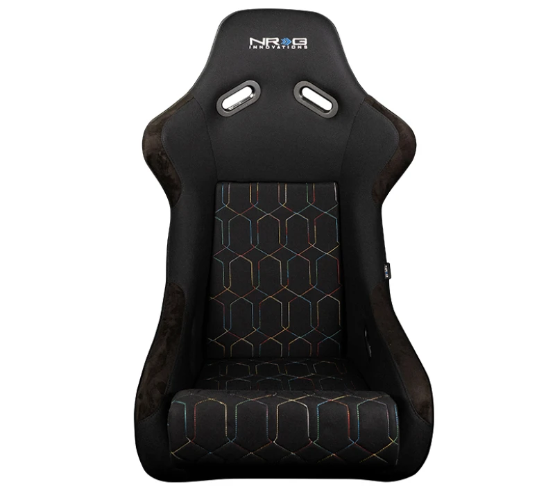 NRG FRP Bucket Seat (Black with Multi Color Geometric Pattern) - Large