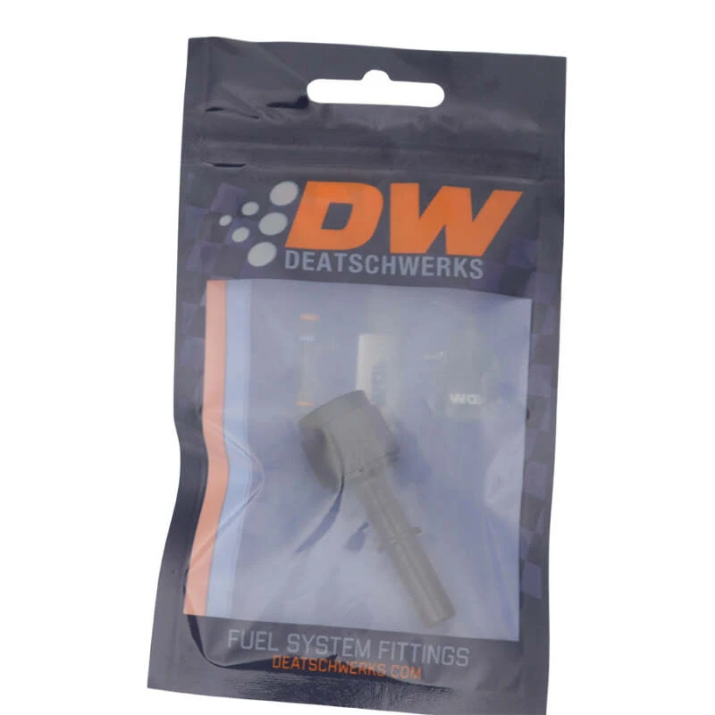 DeatschWerks 6AN Weibliche Flare-Swivel auf 5/16 Zoll männlich EFI Quick Disconnect - eloxiert matt schwarz