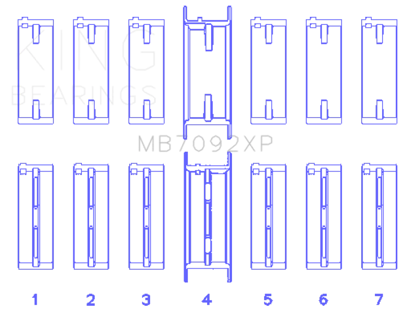 King Engine Bearings Nissan RB26DETT Performance Main Bearing Set - Size STD