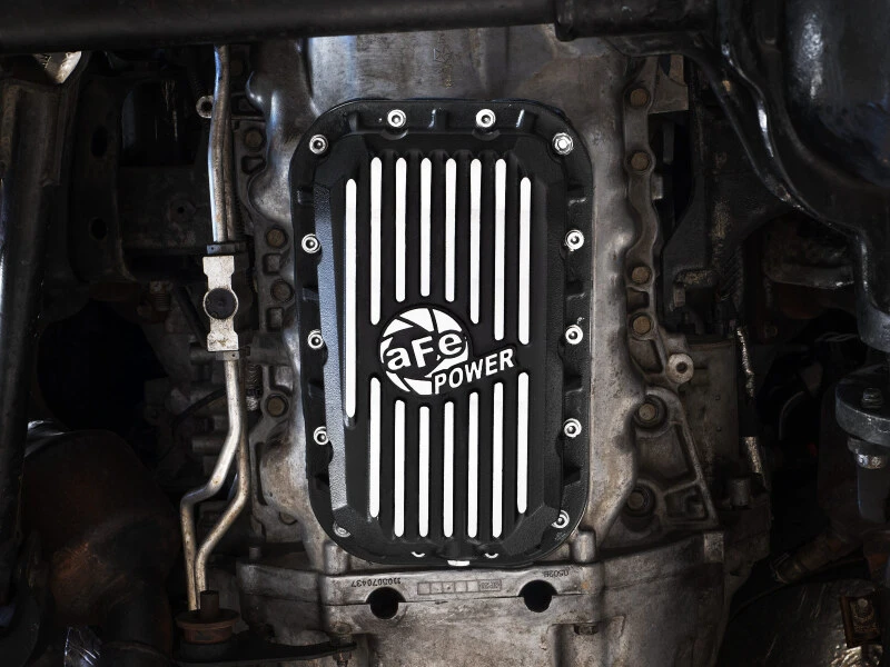 aFe POWER Pro Series Engine Oil Pan Black w/ Machined Fins Jeep Wrangler (JK) 12-18 V6-3.6L