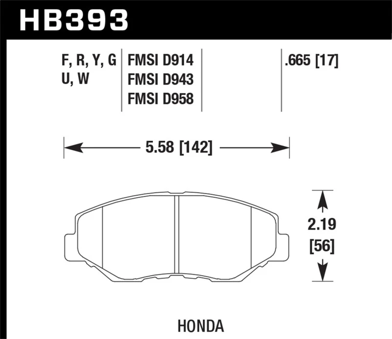Hawk 03-08 Honda Pilot / 03-11 Honda Element HP+ Street Vordere Bremse Pads