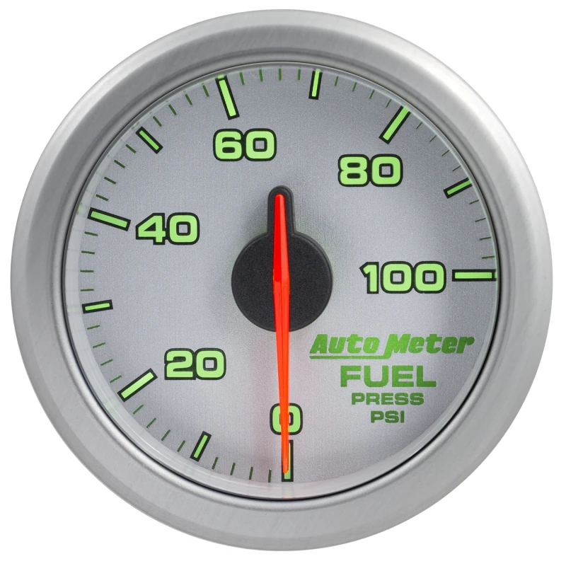 Autometer Airdrive 2-1/6 Zoll Kraftstoffdruckanzeige 0-100 PSI - Silber